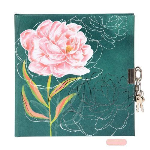 Bild von Tagebuch 16,5x16,5cm, 96 S.weiss, Peony - VE 2