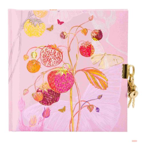 Bild von Tagebuch 16,5x16,5cm, 96 S.weiss, Pink Stawberry