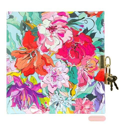 Bild von Tagebuch 16,5x16,5cm, 96 S.weiss, Velvet Bloom - VE 2