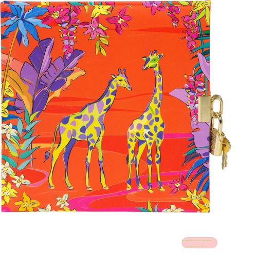 Bild von Tagebuch 16,5x16,5cm, 96 S.weiss, Wild Life Giraffes - VE 2