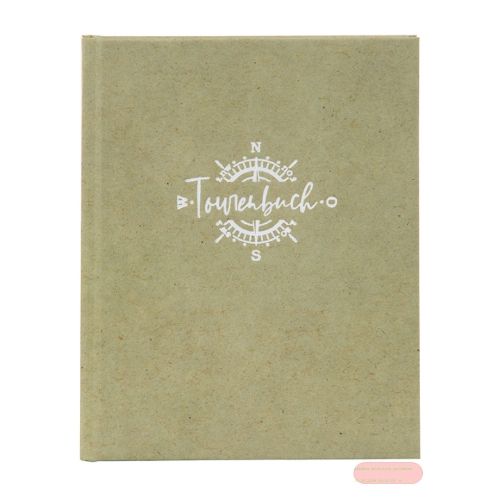 Bild von Tourenbuch 13,3x16,5cm, 96 S.weiss, Hanf-Papeterie, Smoke Green