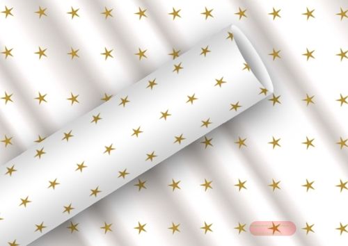 Bild von Transparentfolie Rollen 2,5m x 70cm, Little Stars gold - VE 5