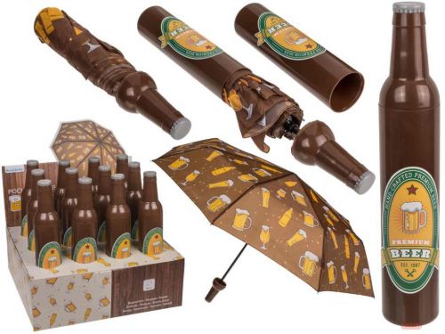 Bild von Taschenregenschirm Bierflasche, D:90cm, (Display nur mit VE 12) - VE 6