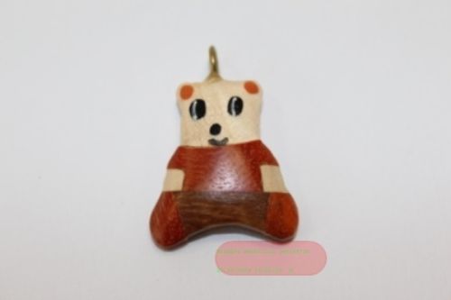 Bild von Tieranhänger Holz natur, Bär sitzend  - VE 6