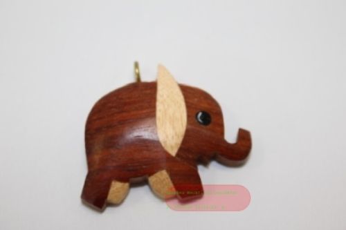 Bild von Tieranhänger Holz natur, Elephant dunkelbraun  - VE 6