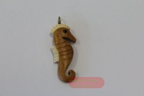 Bild von Tieranhänger Holz natur, Seepferdchen  - VE 6
