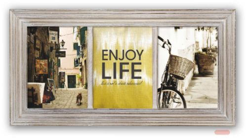 Bild von Wandbilderrahmen Holz Parana, ca.52x27cm, für 3 Fotos 15x20cm