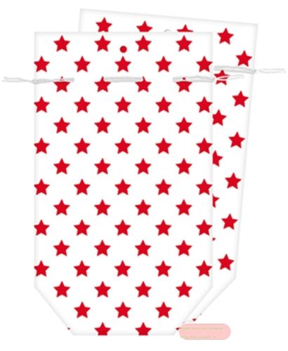 Bild von Tüten Seidenpapier bedruckt 13x22cm, (2er Set  Pack) Just Stars rot - VE 10 (Pack)