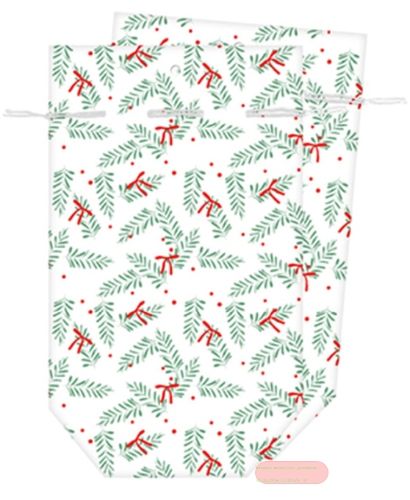 Bild von Tüten Seidenpapier bedruckt 13x22cm, (2er Set  Pack) Kleiner Zweig r/gr - VE 10 (Pack)