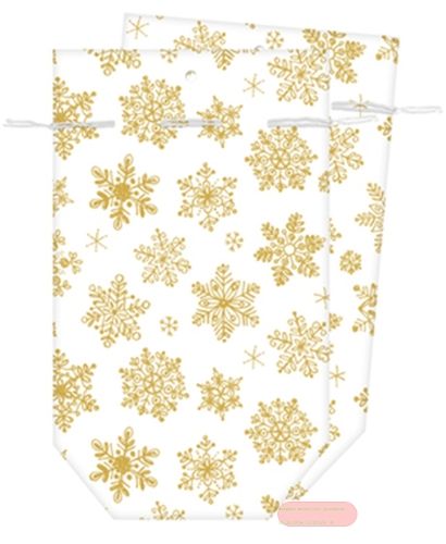 Bild von Tüten Seidenpapier bedruckt 13x22cm, (2er Set  Pack) Snow Crystals gold - VE 10 (Pack)