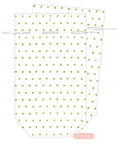 Bild von Tüten Seidenpapier bedruckt 13x22cm, (2er Set  Pack) Sterne Minitrees gold - VE 10 (Pack)