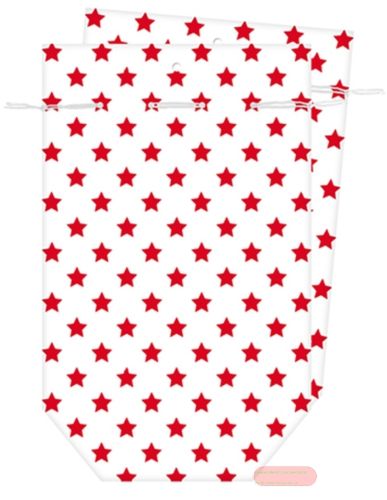 Bild von Tüten Seidenpapier bedruckt 16x26cm, (2er Set  im Pack) Just Stars rot - VE 10 (Pack)(SR)