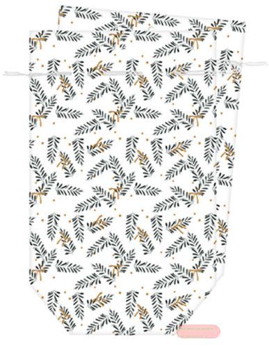 Bild von Tüten Seidenpapier bedruckt 16x26cm, (2er Set  im Pack) Kl. Zweig sw/go - VE 10 (Pack)(SR)