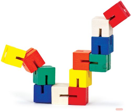 Bild von TWIST AND LOCK BLOCKS, biegsame/drehbare Klötze, Holz, ca.15cm, Display - VE 36