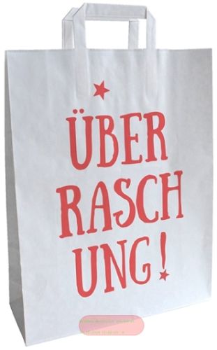Bild von ÜBERRASCHUNG, Tragtaschen aus Kraftpapier mit Henkel ,32x40x11cm - VE 10