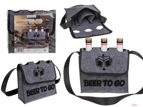 Bild von Umhängetasche für 3 Flaschen Bier to go, ca.21x28cm - VE 8