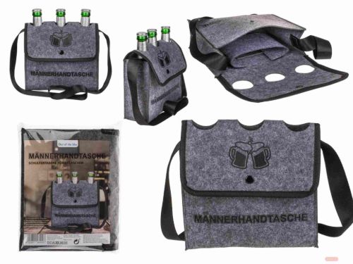 Bild von Umhängetasche für 3 Flaschen Männerhandtasche, ca.21x28cm - VE 6