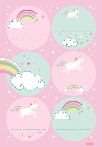 Bild von UNICORN, Sticker rund 5,3 cm, (24er-Pack) - VE 10 (Pack)