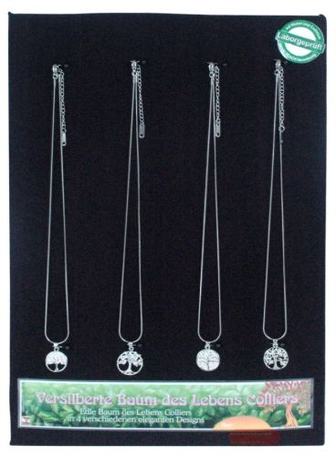 Bild von Versilberte Baum des Lebens Colliers gemischt, Kettenlänge 42cm - VE 16