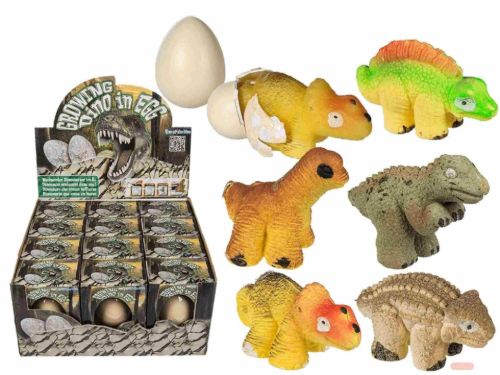 Bild von Wachsender Mini-Dinosaurier in Ei, ca.6cm, 6-fach ass., Display - VE 12