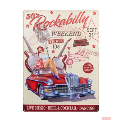 Bild von Wall Art Metall Rockabilly, 47x35x0,5cm, YE599