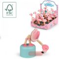 Bild von WOODEN PUSH BASE FLAMINGOS, Push-Up Flamingo, Holz, ca.12,5cm, Display - VE 12 (SR)