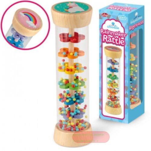 Bild von WOODEN RAINMAKER RATTLE, Regenrassel, Holz, ca.19cm, gemischt, in Box - VE 3
