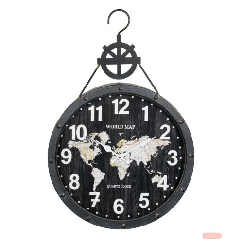 Bild von Wall Art Wanduhr Metall Pascal 40,5x61x8cm, HHC656