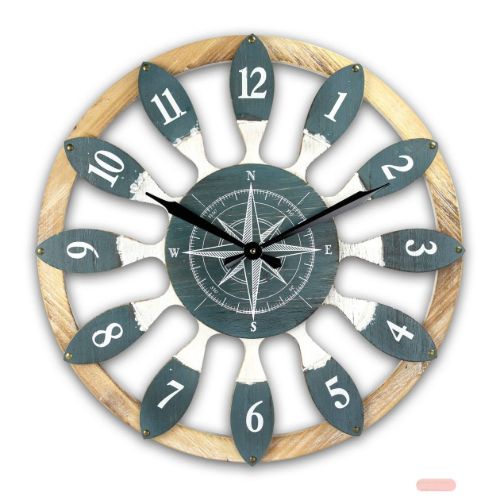 Bild von Wall Art Wanduhr Metall/Holz Dunkirk 60x4,5cm, LLC68