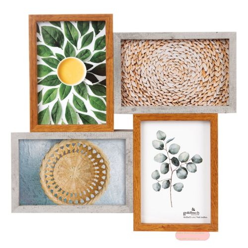 Bild von Wandbilderrahmen für 4 Fotos Bildformat 10x15cm, MDF, Concrete Beton - VE 2