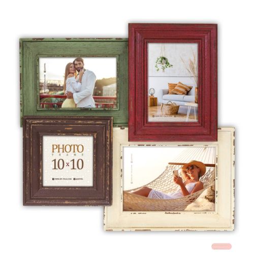 Bild von Wandbilderrahmen Gedda aus Holz für Fotos 1x10x10 2x10x15 1x13x18 (39,5x38), RU949