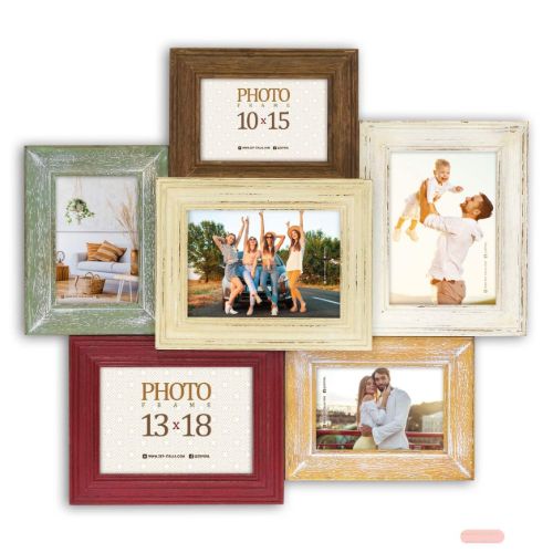 Bild von Wandbilderrahmen Holz für Fotos 3x10x15 3x18x18 (56x51), Agadir RU956