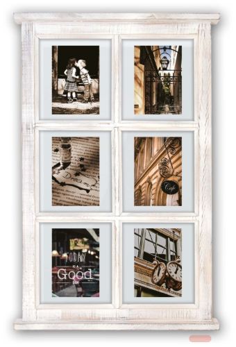 Bild von Wandbilderrahmen Holz Hampton W für 6 Fotos 10x15cm (ca.43x68cm) TZ66W