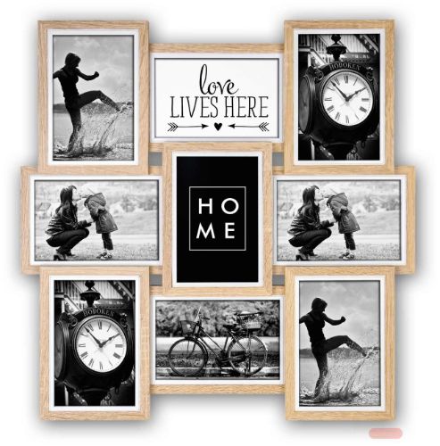 Bild von Wandbilderrahmen Holz Kimpton für 9 Fotos 10x15cm (ca.45x45cm), TJ469