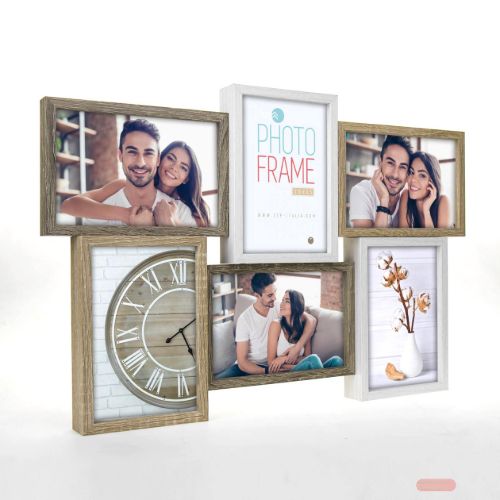 Bild von Wandbilderrahmen Holz Lescot für 6 Fotos 13x18cm (ca.53x36cm), LE675