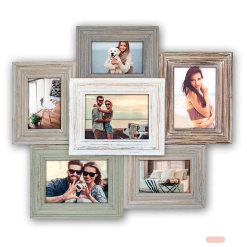 Bild von Wandbilderrahmen Holz Meridien für 6 Fotos 3x10x15 3x13x18 (60x52cm), NE1706