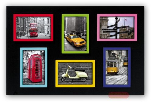 Bild von Wandbilderrahmen Holz Stintino, für 6 Fotos 10x15cm (56x36cm), AF006 - VE 4