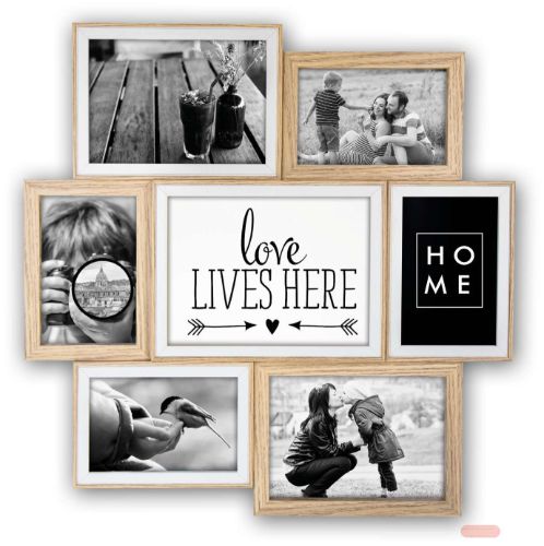 Bild von Wandbilderrahmen Holz Watson für 7 Fotos 4x10x15/2x13x18/15x20cm (ca.45x45cm), TJ327