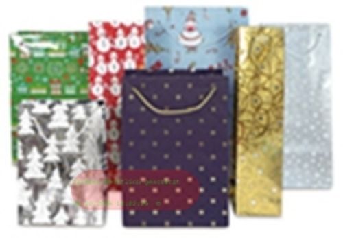 Bild von Weihnachts-Geschenktasche mit Kordel ASSORTIERT, 12x36x10cm - VE 25