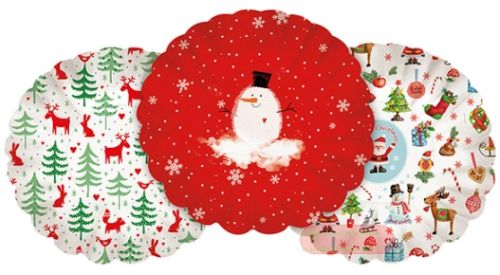 Bild von Weihnachtsteller, Karton bedruckt, rund 20cm, assortiert (3er-Pack) - VE 25 (Pack)