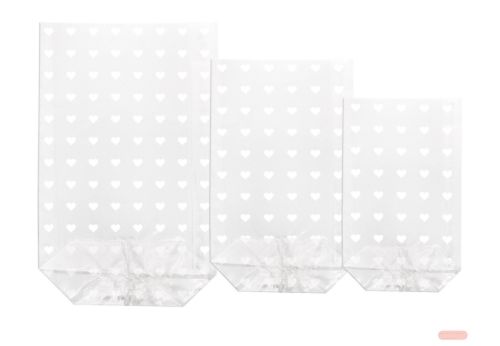 Bild von WEISSE HERZEN, Klarsichtbeutel bedruckt, 11,5x19 cm (10er- Pack)- VE 20 (Pack)