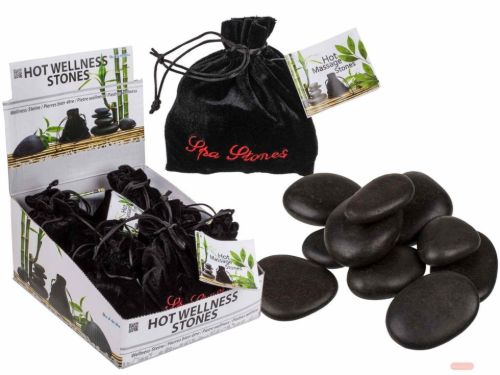 Bild von Wellness-Steine Hot Massage Stones 9 Steine im Samtbeutel pro Set, im Display - VE 8