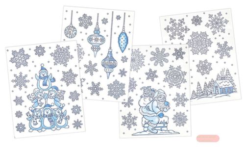 Bild von White Christmas m.Glimmer, 1 Blatt Fensterbilder ablösbar (30x37cm PACK) - VE 12 (Pack)