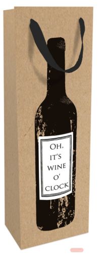 Bild von Wine o´clock, Geschenktasche Kraftpapier 12x37x8cm - VE 8