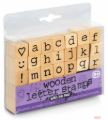 Bild von WOODEN LETTER STAMPS, 31er Set mit Sonderzeichen, ca.1,5cm, Box - VE 5