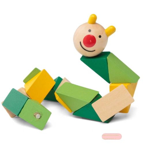 Bild von WOODEN TWISTY ANIMAL, biegsame/drehbare Klötze, Holz, ca.21,5cm, Display - VE 48