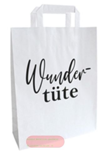 Bild von WUNDERTÜTE schwarz, Tragtaschen aus Kraftpapier mit Henkel ,22x28x11cm - VE 10