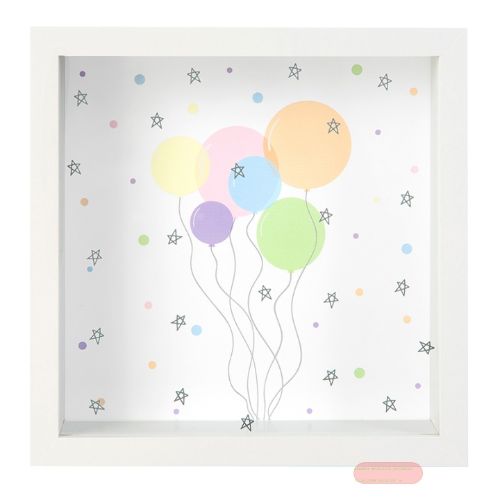 Bild von Wunscherfüller Holzkasten/Glas 18x18x5cm, Balloons - VE 3