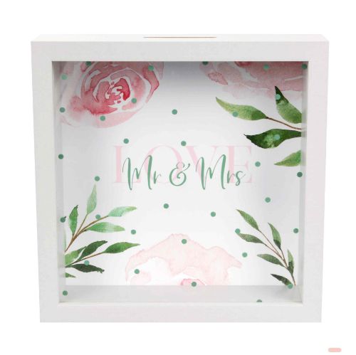 Bild von Wunscherfüller Holzkasten/Glas 18x18x5cm, Mr. & Mrs. - VE 3