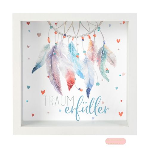 Bild von Wunscherfüller Holzkasten/Glas 18x18x5cm, Traumerfüller - VE 3